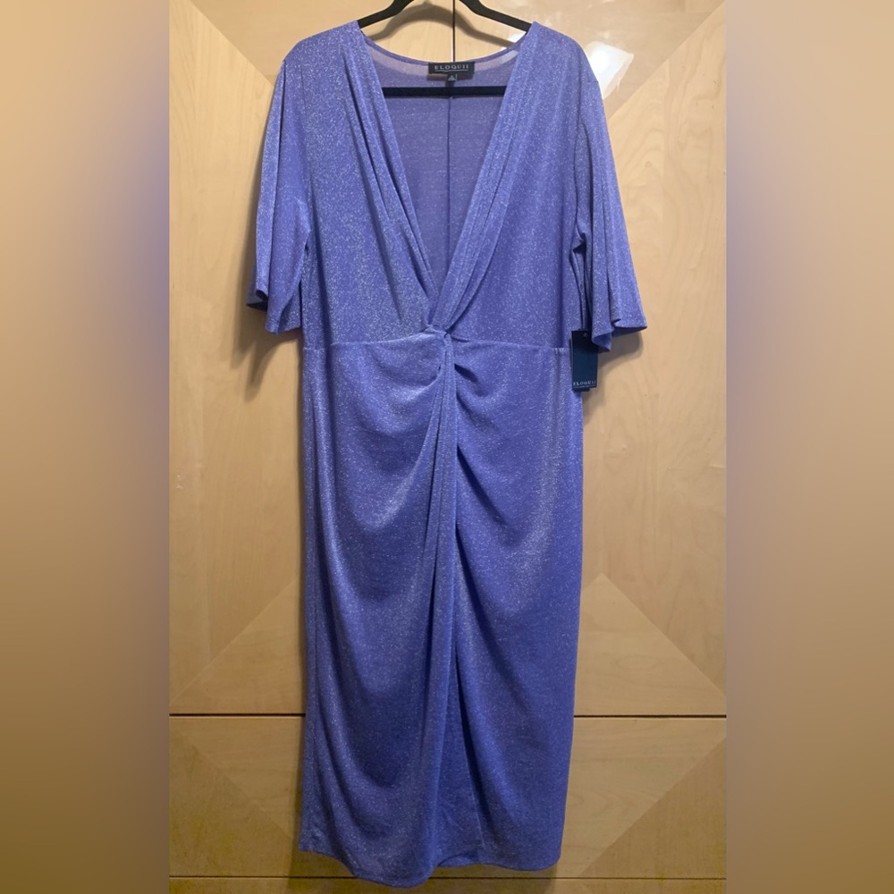 Eloquii Purple Sparkle Midi Dress Size 18